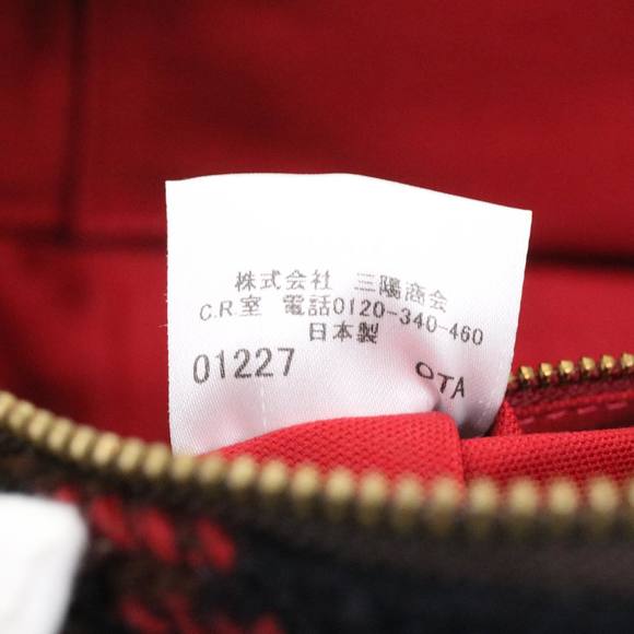 BURBERRY Blue Label Hand Bag Wool Leather 2way Red Black Auth ti771 - Picture 11 of 16